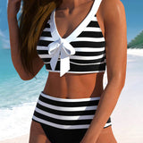 Lula® | Bikini rayé taille haute