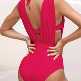 Maillot de bain gainant de luxe avec décolleté en V profond