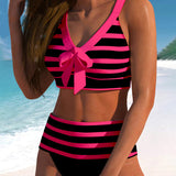 Lula® | Bikini rayé taille haute