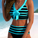 Lula® | Bikini rayé taille haute