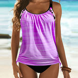 Augustus – Tankini uni avec imprimé léopard