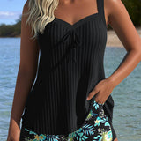 Lana® | Tankini rayée avec short de plage deux pièces