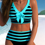 Lula® | Bikini rayé taille haute