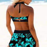 Sherrie – Maillot de bain taille haute à imprimé floral