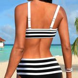 Lula® | Bikini rayé taille haute
