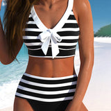 Lula® | Bikini rayé taille haute