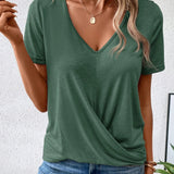 Lianna™ - T-shirt à col en V avec ourlet twisté