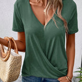 Lianna™ - T-shirt à col en V avec ourlet twisté