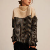 Celeste™ | Pull Col Roulé de Luxe avec Motif Chevron
