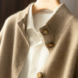 Margaux™ | Cardigan Classique à Boutons camel