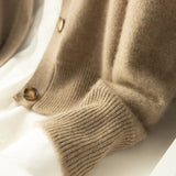 Margaux™ | Cardigan Classique à Boutons camel