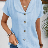 Anthousa™ | Top Avec col et Boutons