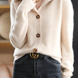 Margaux™ | Cardigan Classique à Boutons camel