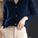 Margaux™ | Cardigan Classique à Boutons camel
