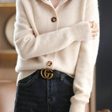 Margaux™ | Cardigan Classique à Boutons camel