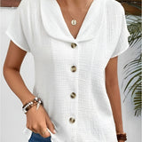 Anthousa™ | Top Avec col et Boutons