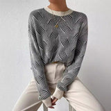 Léa™ | Pull en Maille Rayée Confortable