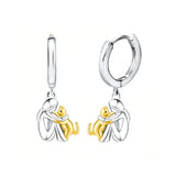 Lily™ – Boucles d’oreilles icône du chat (fermeture ronde)