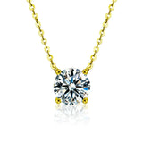 Collier en argent sterling plaqué or avec zircon