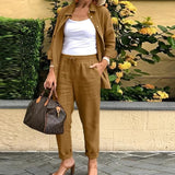Martina - Ensemble Chemise et Pantalon en Lin et Coton