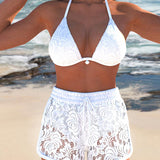 Lana® | Ensemble bikini en dentelle uni élégant