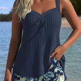 Lana® | Tankini rayée avec short de plage deux pièces