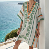 Tunique "Flavia" – Vert & Safran