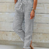 Faye™ | Pantalon rayé léger