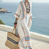 Robe Caftan "Solange" – Cap Bleu & Ambre