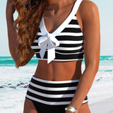 Lula® | Bikini rayé taille haute