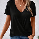 Lianna™ - T-shirt à col en V avec ourlet twisté