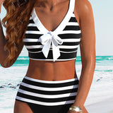 Lula® | Bikini rayé taille haute