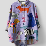 Lura™ | Chemise Féminine Exclusive à Motif Chien